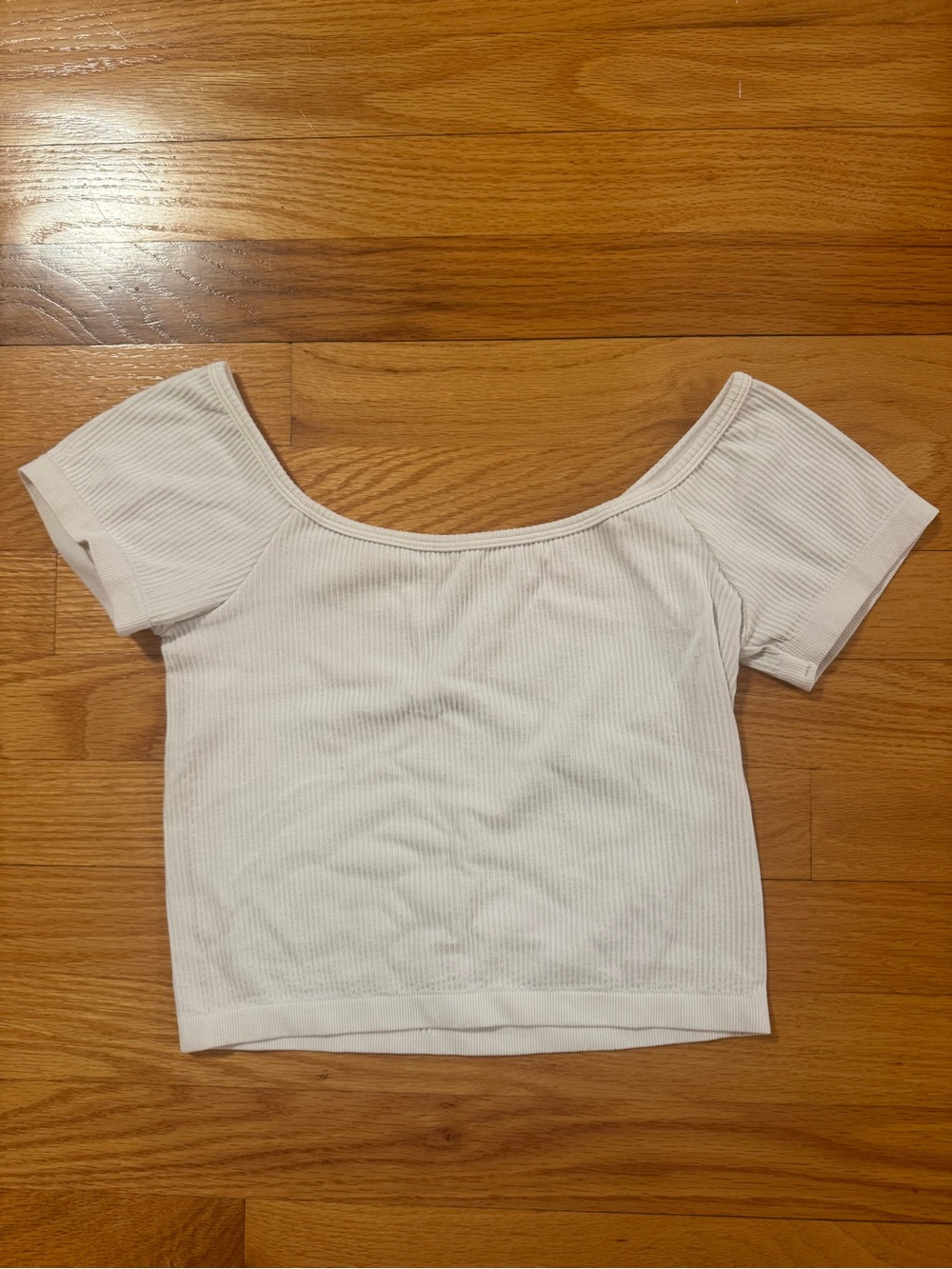 PacSun White Ribbed Scoop Crop Top